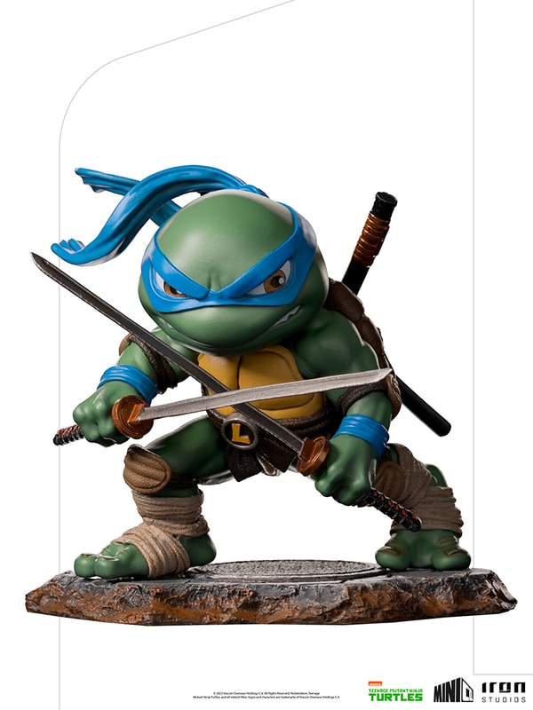 Iron Studios - MiniCo - Teenage Mutant Ninja Turtles - Leonardo Statue 15cm - flash vidéo