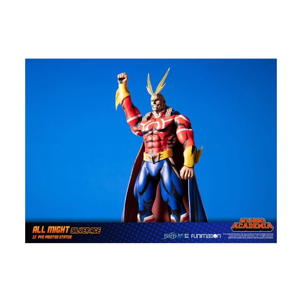 First 4 Figures - My Hero Academia - All Might Silver Age Statue Edition Standard 28cm - flash vidéo