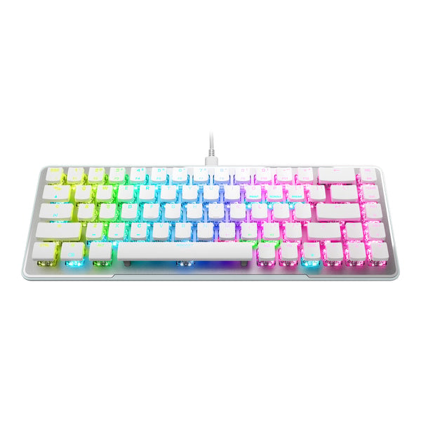 Roccat - Clavier de jeu mécanique optique Vulcan II Mini Blanc avec éclairage RGB - Disposition QWERTY américaine - flash vidéo