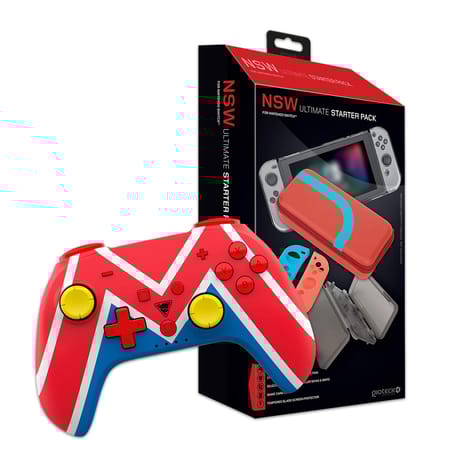 DragonShock - Bundle Manette compacte sans fil Bluetooth PopTop M Universe pour Switch et Switch OLED + Nintendo Switch Essential Starter Pack