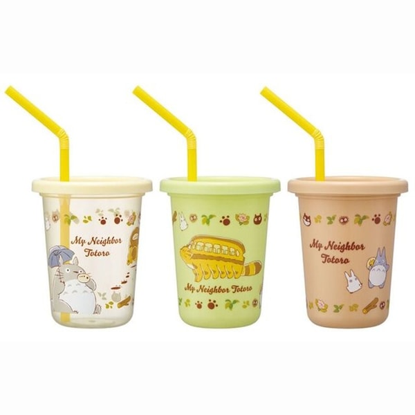 Ghibli - Mon Voisin Totoro - Set de 3 verres avec pailles - flash vidéo