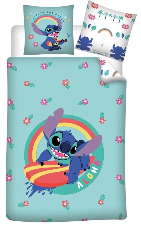Lilo et Stitch - Housse de couette en 100% coton Personnages (140x200cm + 65x65cm) - flash vidéo
