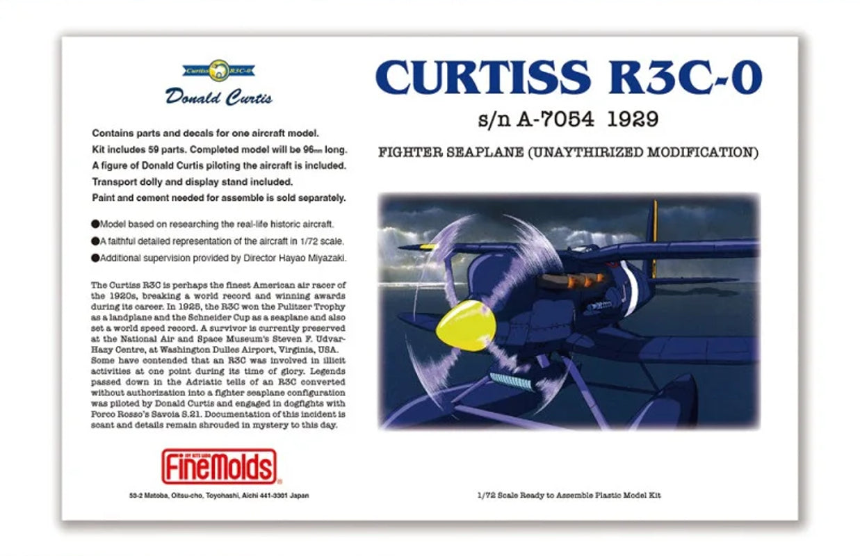 Ghibli - Porco Rosso - Maquette du prototype d'hydravion de combat Curtiss R3C-0 au 1/72