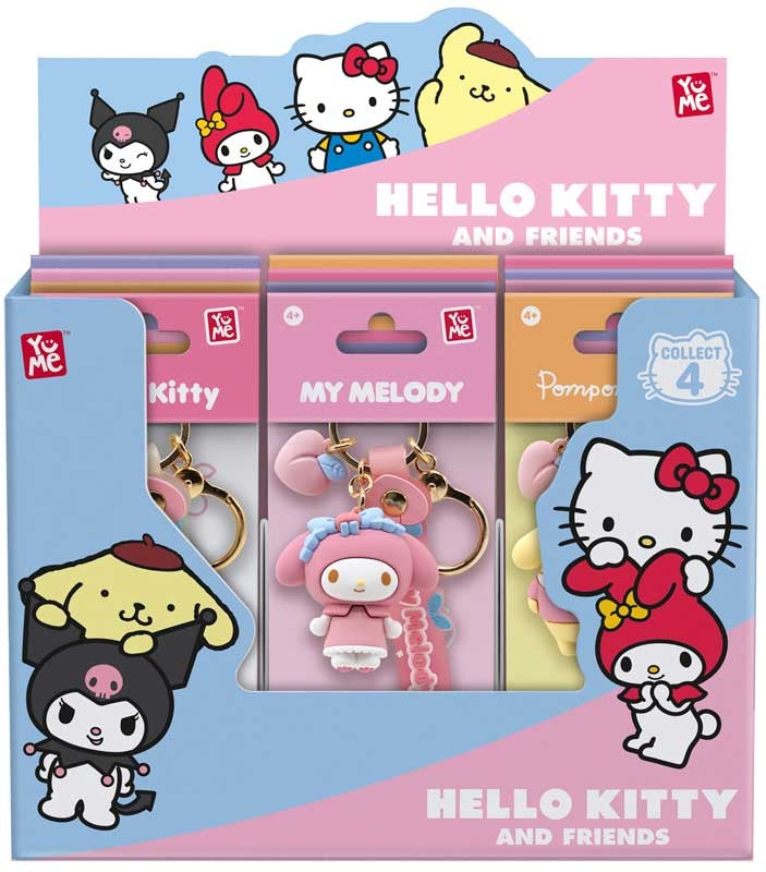 YuMe Hello Kitty and Friends Peach Series - Display de porte-clés avec dragonne(12 unités)
