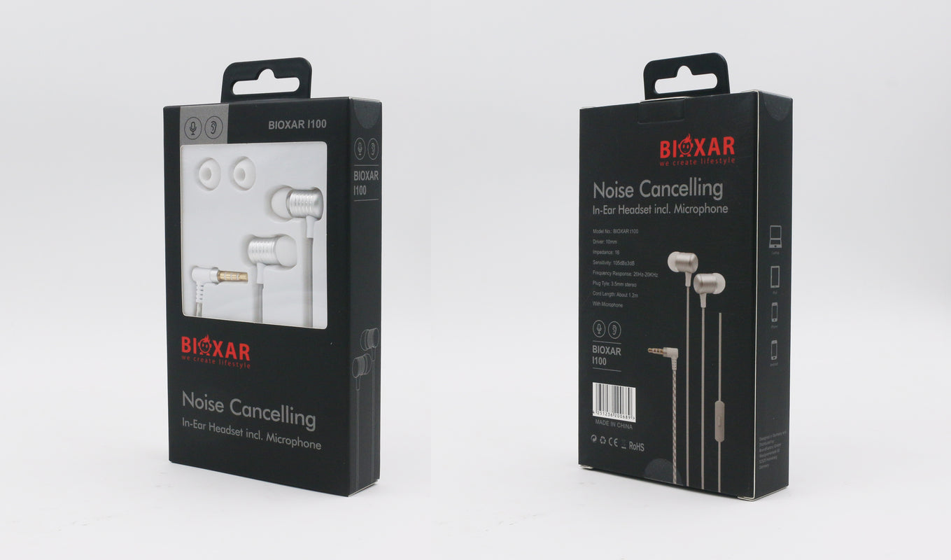 Bioxar - L100 - Écouteurs intra-auriculaires stéréo Argent pour mobile