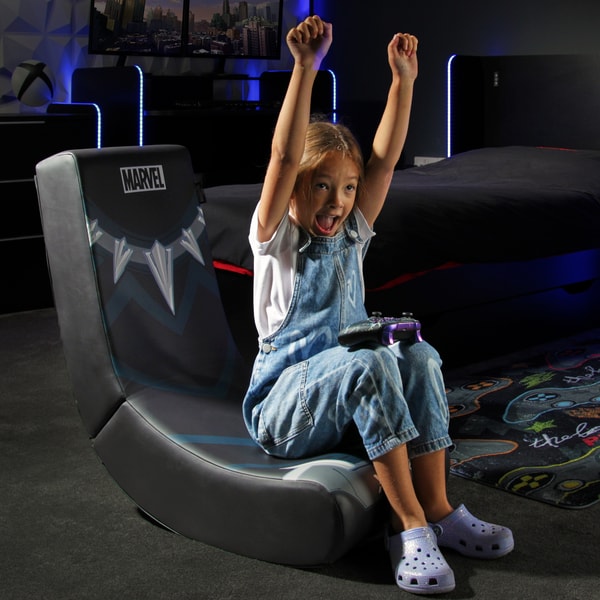 X Rocker - Siège de jeu Video Rocker Icon Marvel officiel Black Panther - flash vidéo