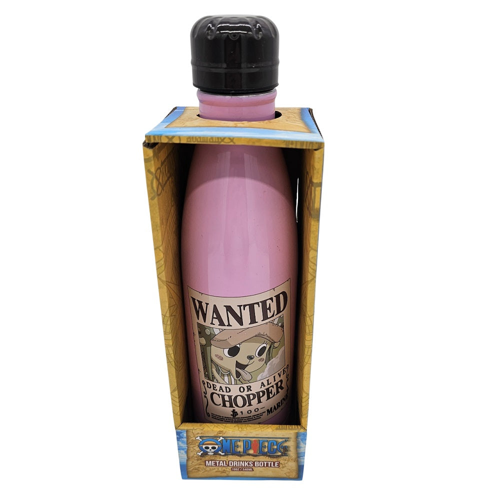 One Piece - Bouteille d'eau en métal "Wanted Chopper" 540ml - flash vidéo