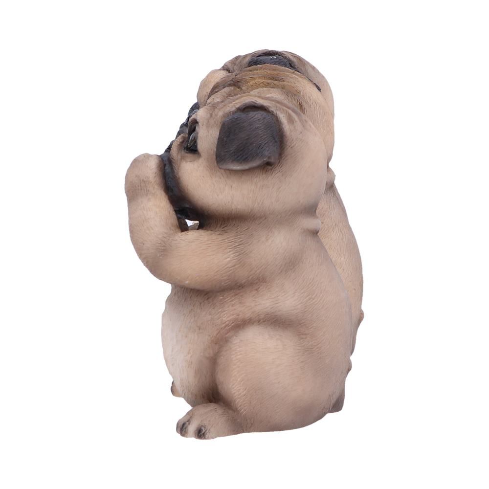 Les trois carlins sages - Figurines de chiens de décoration 8.5cm