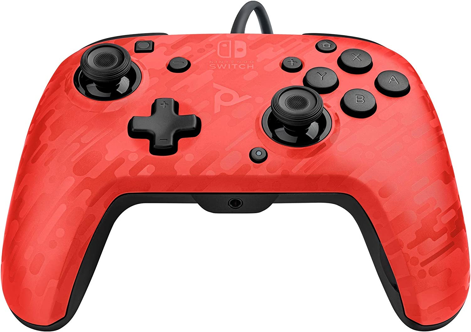 PDP - Manette filaire Faceoff Deluxe+ Audio Rouge camouflage pour Nintendo Switch et Switch OLED