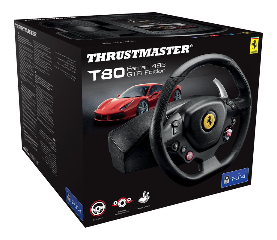 Thrustmaster T80 Ferrari 488 GTB Edition Racing Wheel pour PS5, PS4 et PC