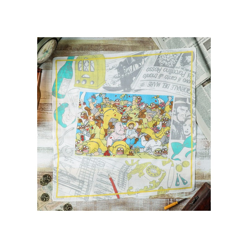 FOULARD PHOTO SOUVENIR 53X53CM - PORCO ROSSO