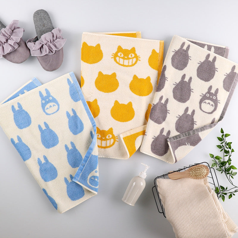 Ghibli - Mon Voisin Totoro - Grande Serviette Silhouette Chat-Bus 50X60cm