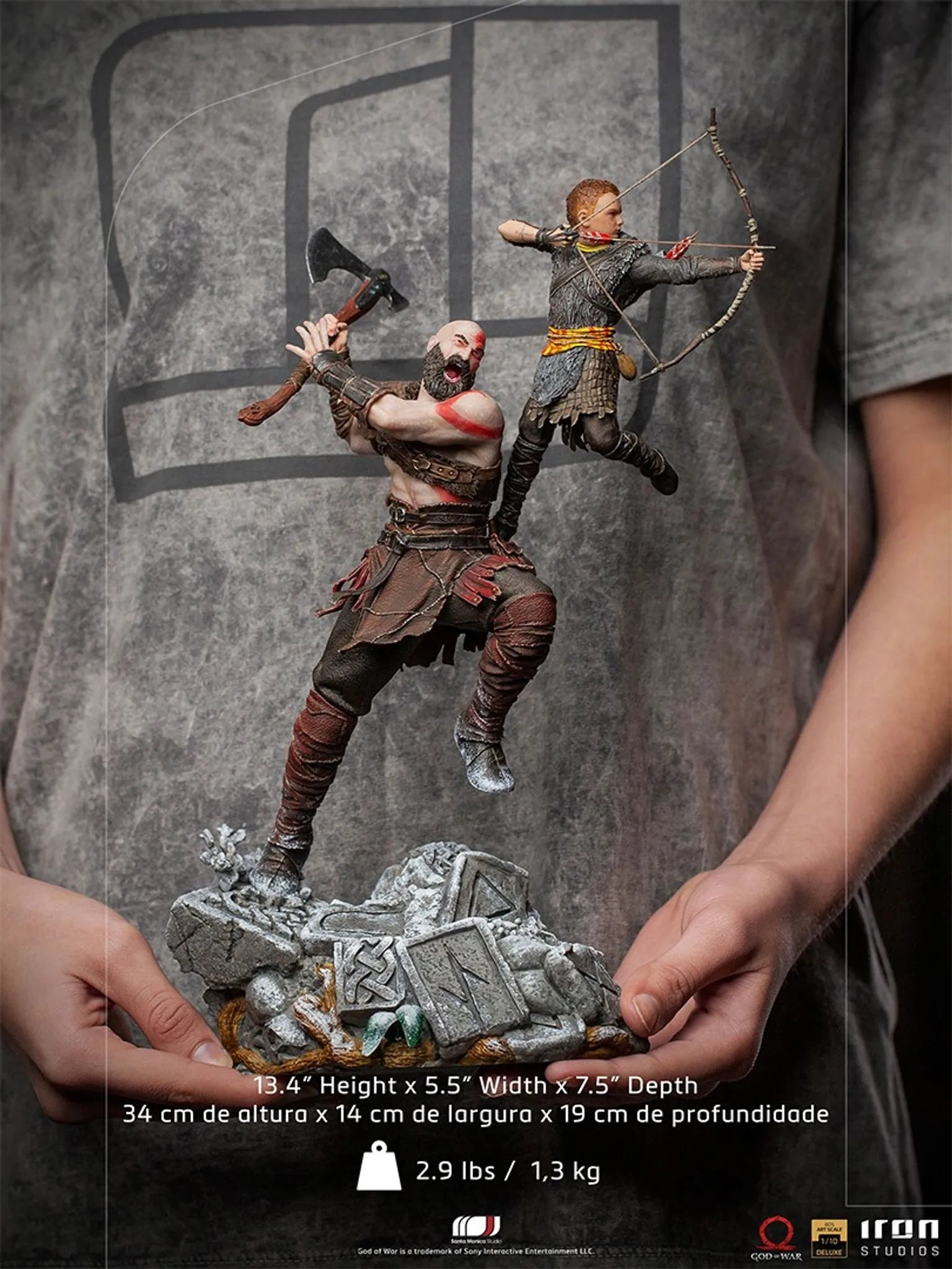 Iron Studios - BDS Arts Scale 1/10 - God of War - Kratos and Atreus Statue 34cm - flash vidéo