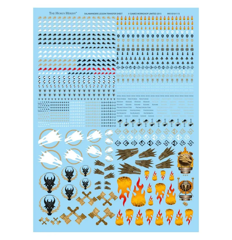 Planche de décalcomanies de la Légion des Salamanders