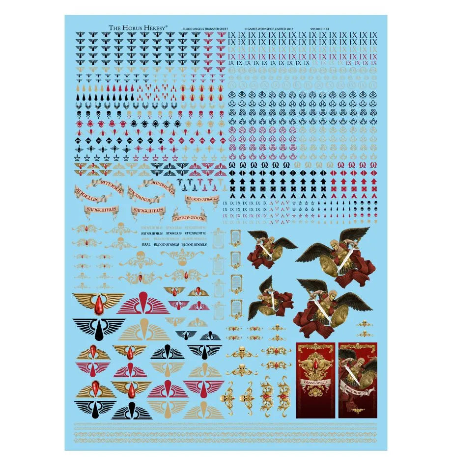 Planche de décalcomanies de la Légion des Blood Angels