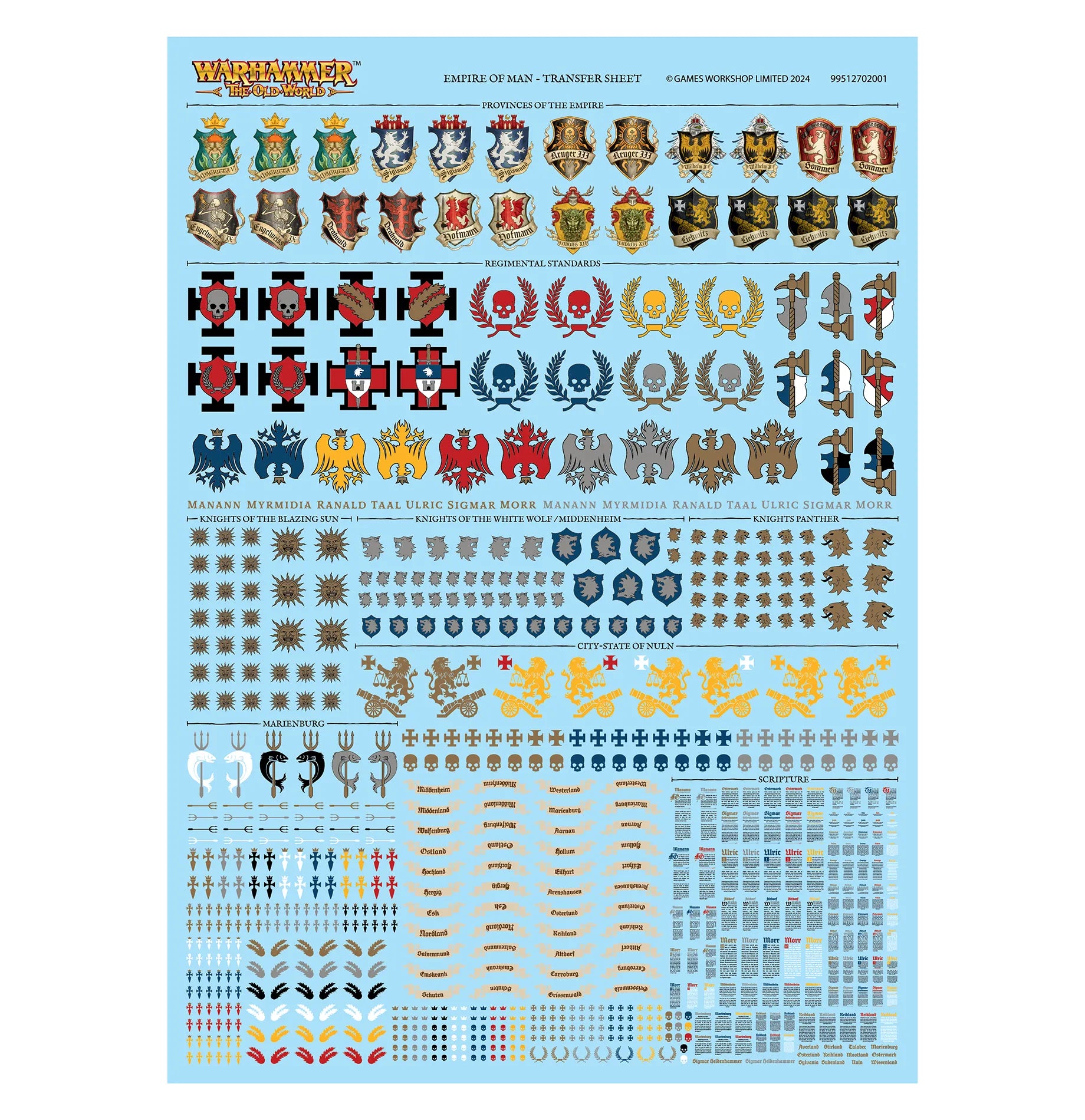 Planche de Décalcos de l'Empire de l'Homme
