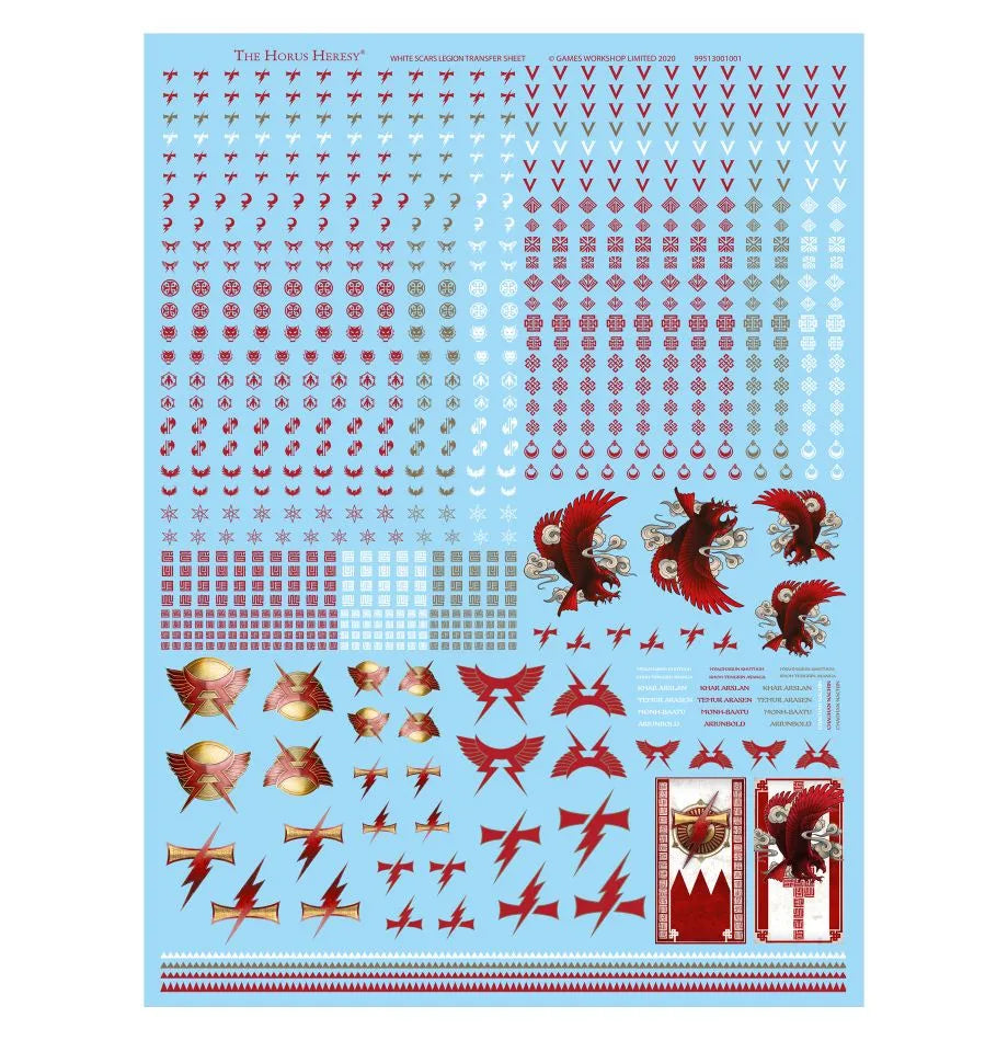 Planche de décalcomanies de la Légion des White Scars