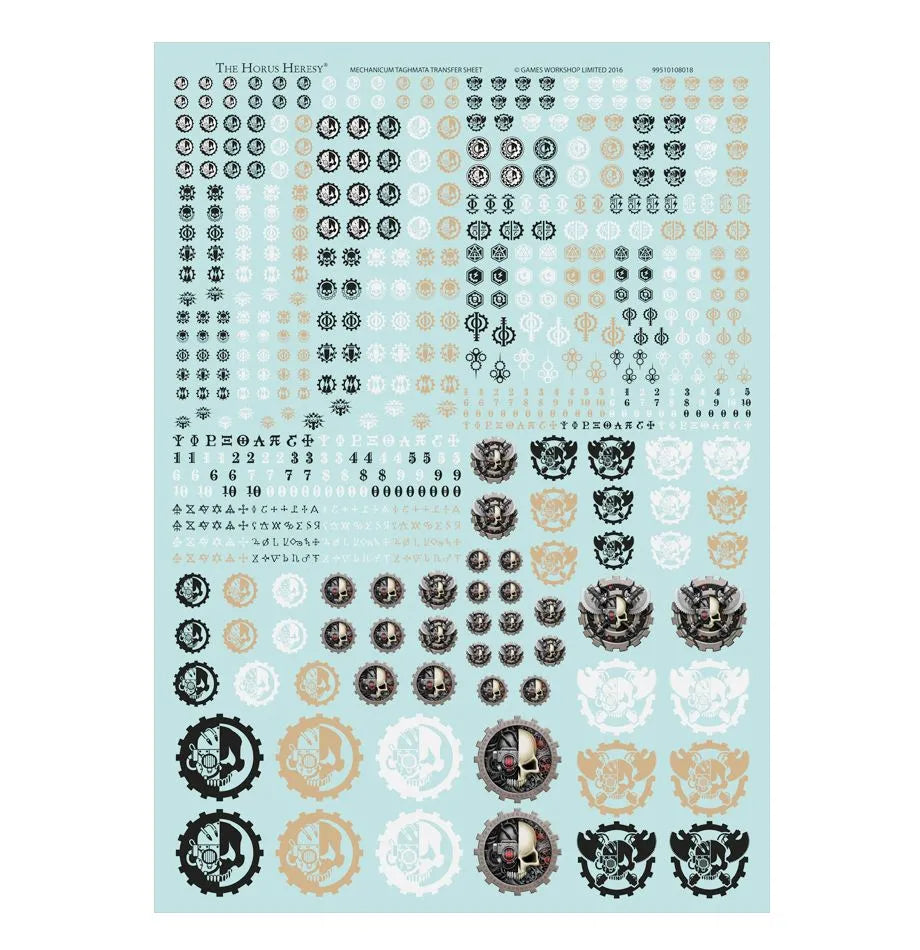 Planche de Décalcos de Taghmata du Mechanicum
