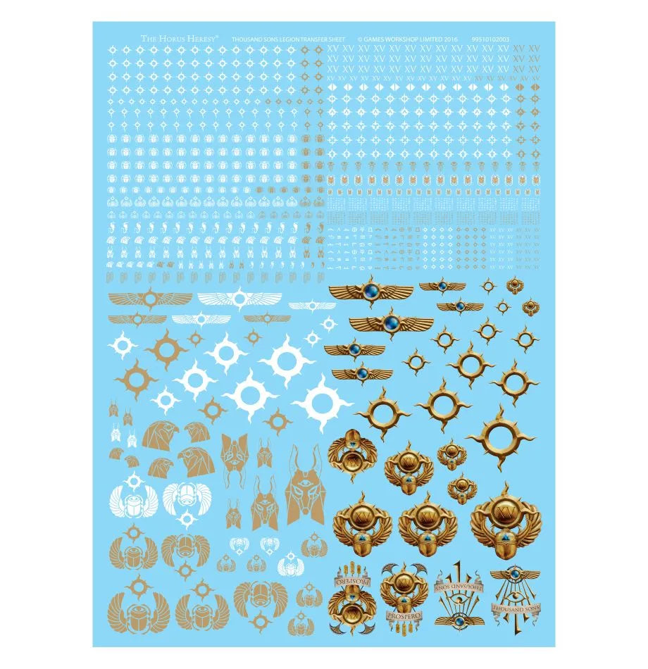 Planche de décalcomanies de la Légion des Thousand Sons