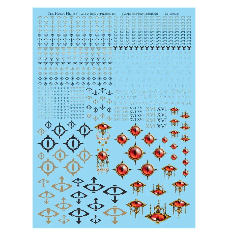 Planche de décalcomanies de la Légion des Sons of Horus