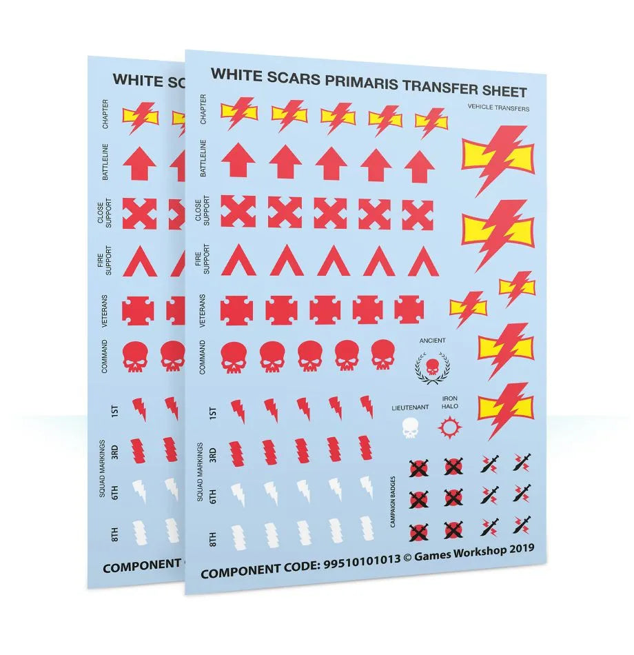 Améliorations et décalcomanies White Scars Primaris