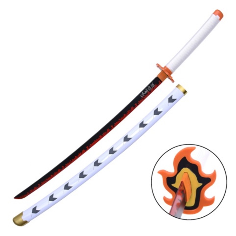 Katana en bambou - Inspiré du Rengoku Kyojuro (Demon Slayer) - flash vidéo