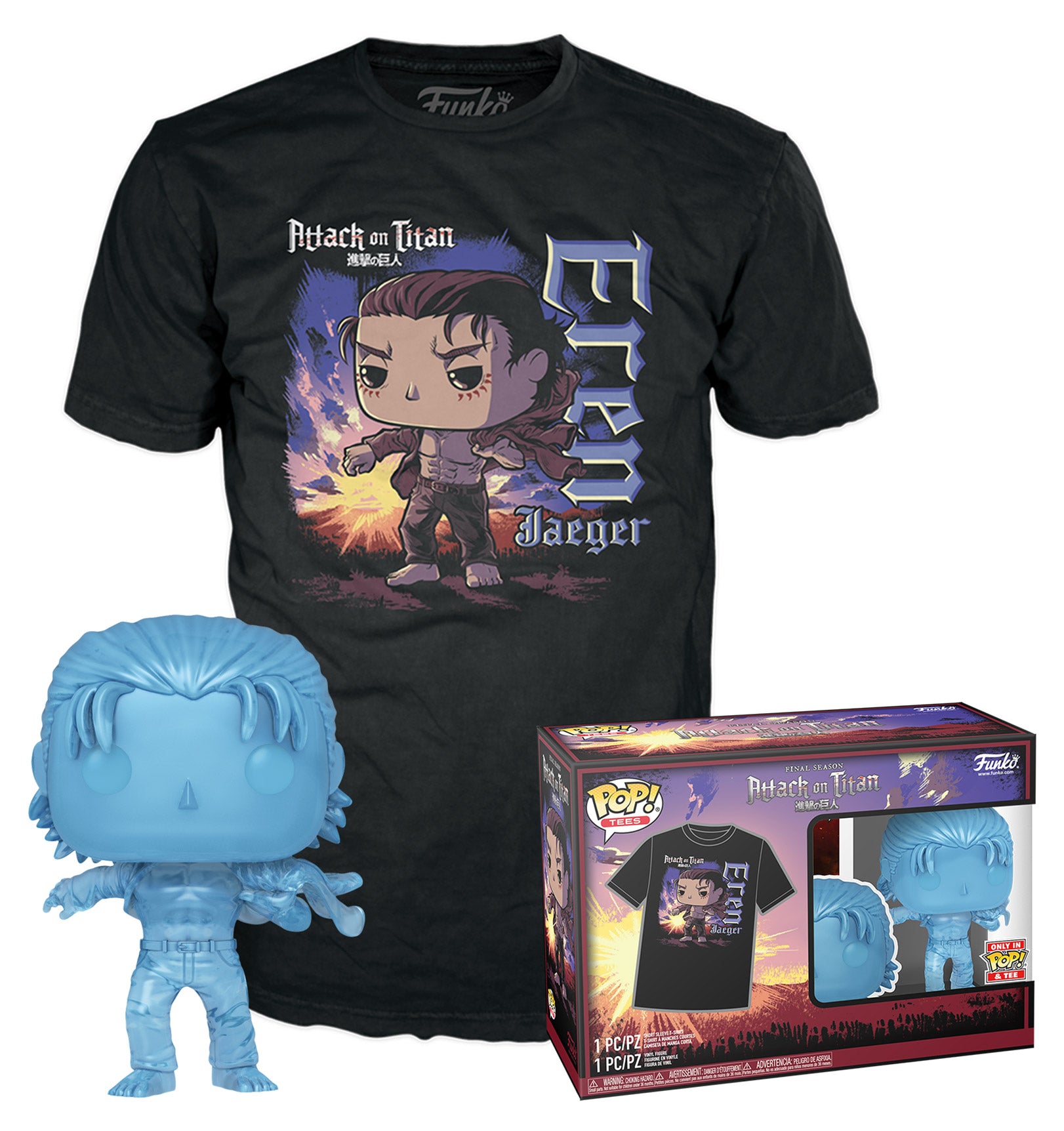 Funko Pop! & Tee: Attack on Titan - Eren (with Marks) - XL - flash vidéo