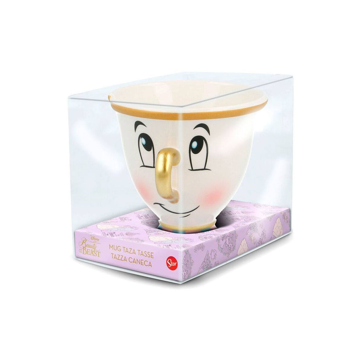 Stor Young Adult - Disney : La Belle et la Bête - Mug 3D en Dolomite en Boîte Cadeau - Chip - 190 ML - flash vidéo