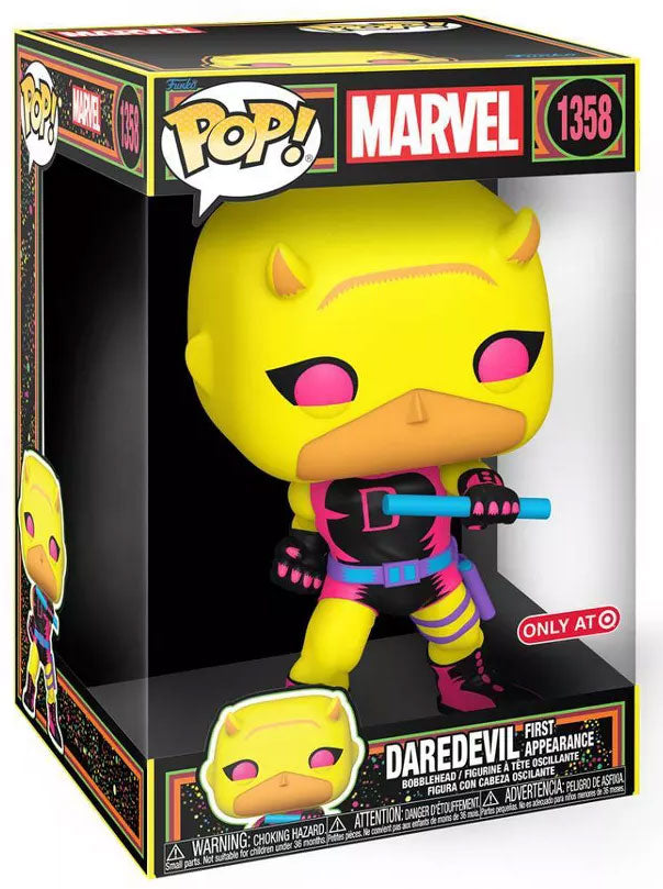 Funko Pop! Jumbo: Marvel - Daredevil First Appearance (Blacklight) 10" Super Sized Pop! - Special Edition - flash vidéo