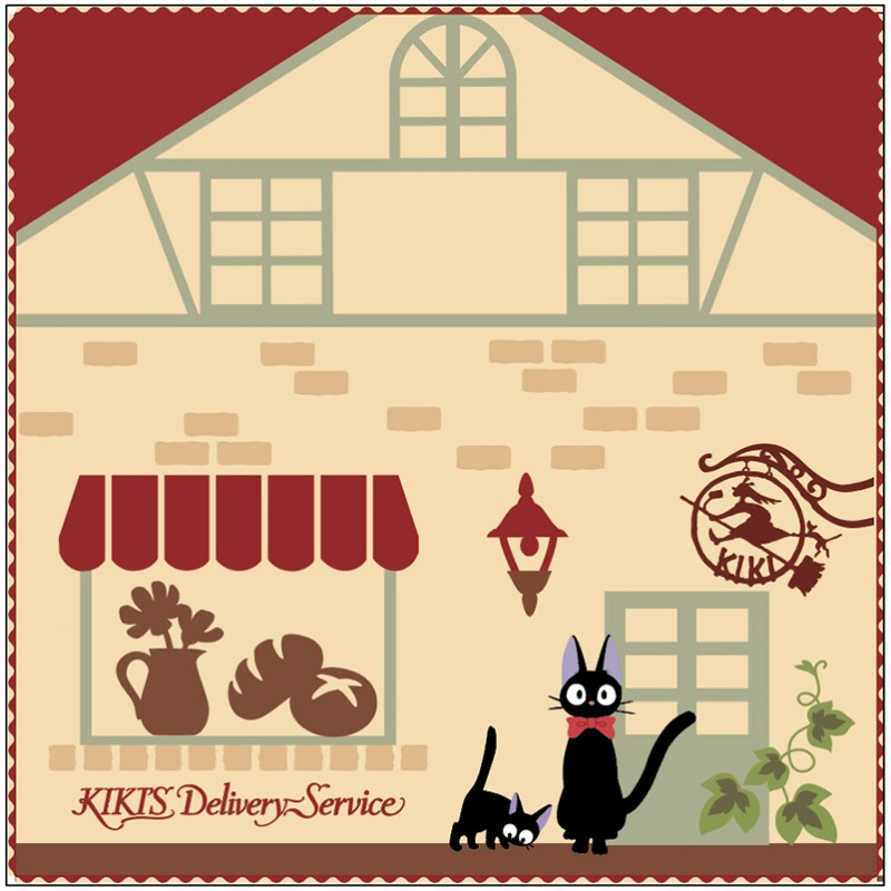 MINI SERVIETTE BOULANGERIE DE KIKI 25X25 CM - KIKI LA PETITE SORCIÈRE