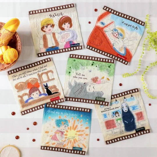 Ghibli - Le Voyage de Chihiro - Mini Serviette "Celluloïd Chihiro dans le train" 25x25cm - flash vidéo