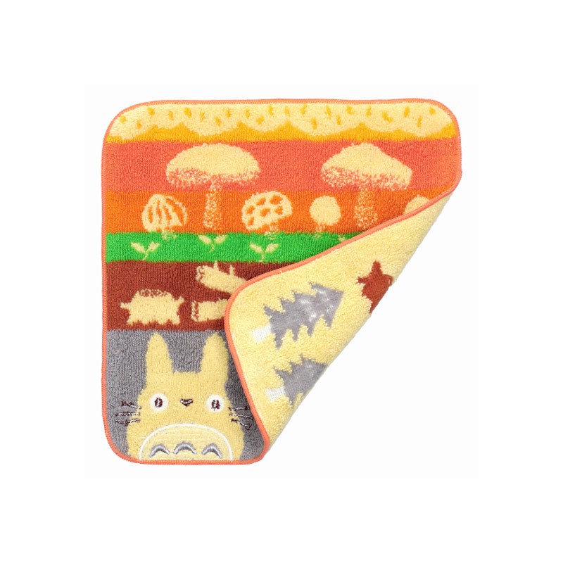 Ghibli - Mon voisin Totoro - Essuie-mains brodé Champignons et Bûches 25x25cm