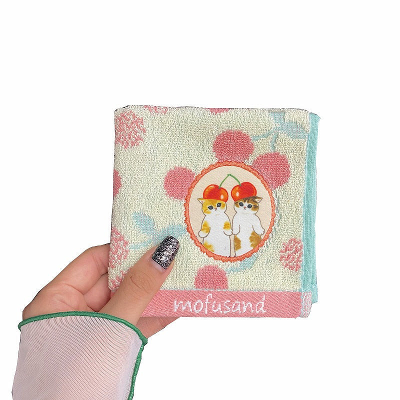MINI SERVIETTE CHATON-NYAN CERISE 25X25CM – MOFUSAND
