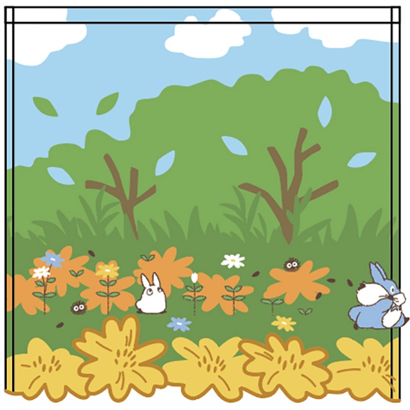 MINI SERVIETTE COURSE TOTORO BLEU & BLANC 25X25 CM - MON VOISIN TOTOR