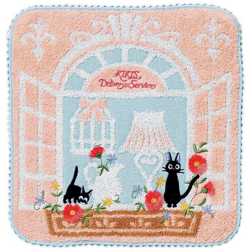 MINI SERVIETTE FENÊTRE FLEURIE 25X25 CM - KIKI LA PETITE SORCIÈRE