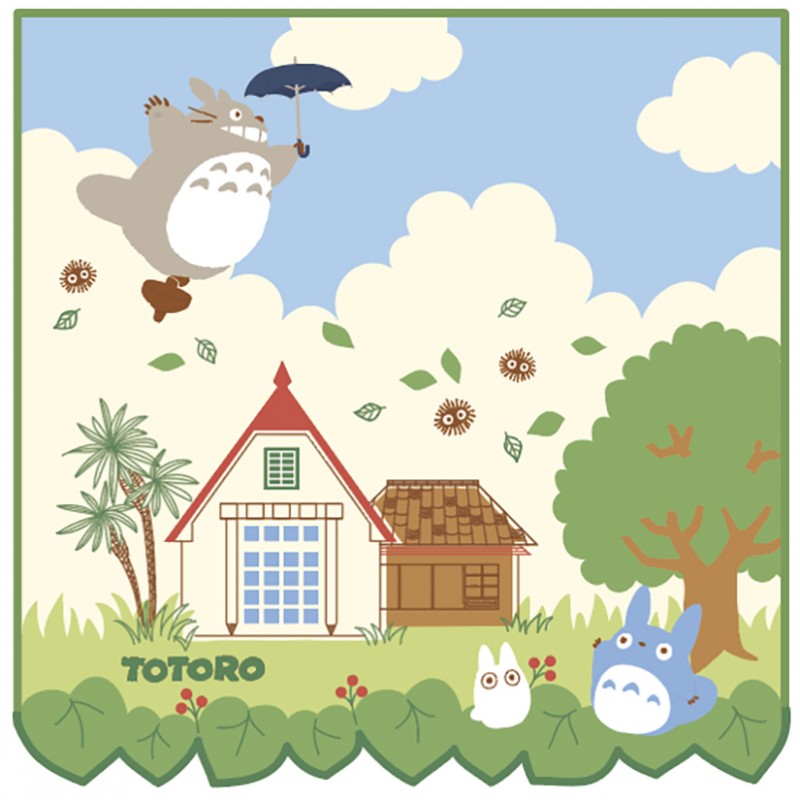 MINI SERVIETTE TOTORO DANS LE CIEL 25X25 CM - MON VOISIN TOTORO