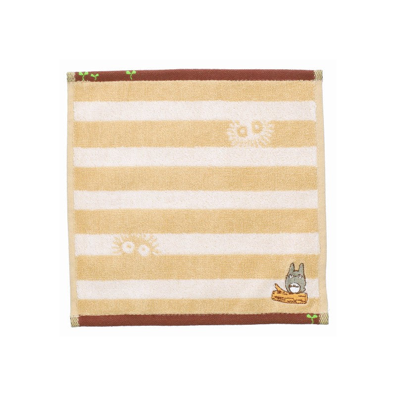 MINI SERVIETTE TOTORO RAYURES BEIGE 25X25CM - MON VOISIN TOTORO