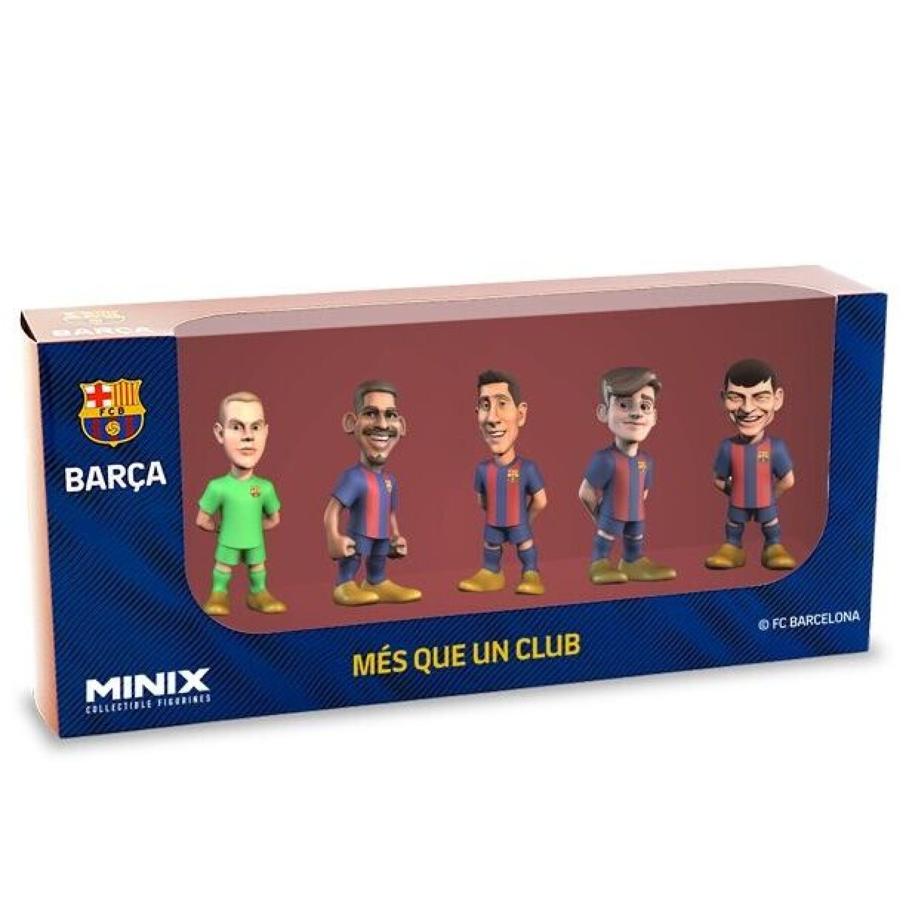 Minix - Football Stars - Pack de 5 FC Barcelone - Figurines PVC 7 cm - flash vidéo