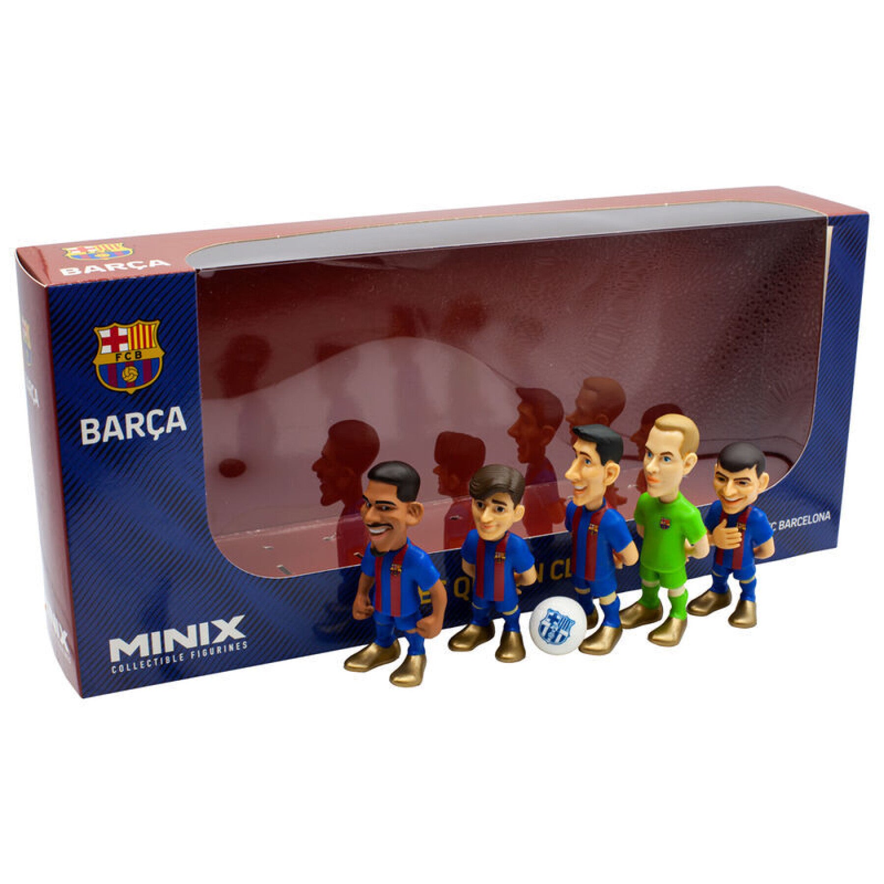 Minix - Football Stars - Pack de 5 FC Barcelone - Figurines PVC 7 cm - flash vidéo