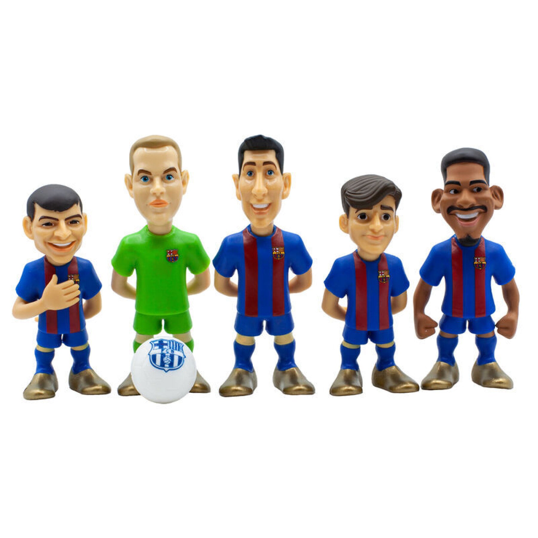 Minix - Football Stars - Pack de 5 FC Barcelone - Figurines PVC 7 cm - flash vidéo