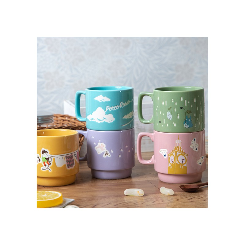 Ghibli - Mon Voisin Totoro - Mug en relief coloré "Totoro tenant un parapluie"
