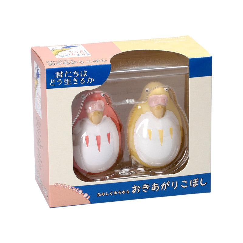 PACK 2 FIGURINES ROLY-POLY PERRUCHES ROUGE & JAUNE - LE GARÇON ET LE