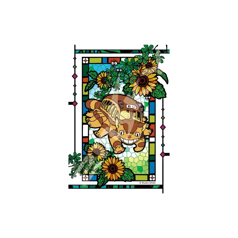Ghibli - Mon voisin Totoro - Puzzle effet vitrail Entouré de tournesols 126pcs
