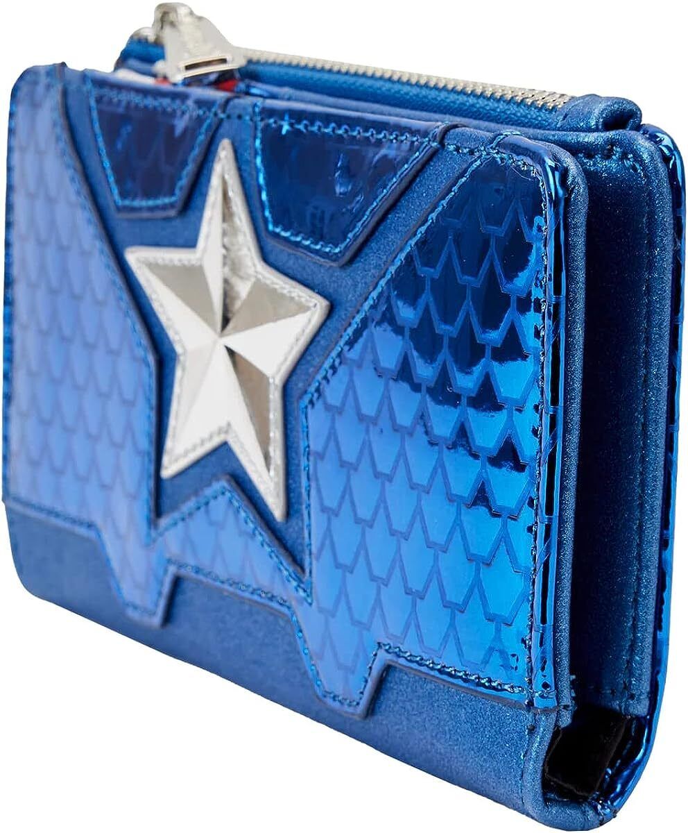 Loungefly: Marvel - Shine Captain America Cosplay Flap Wallet - flash vidéo