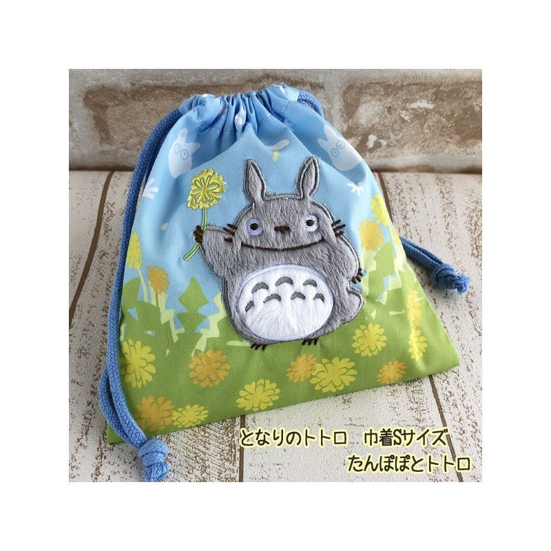 SACOCHE À CORDON TOTORO FLEURS 20 X 19 CM - MON VOISIN TOTORO