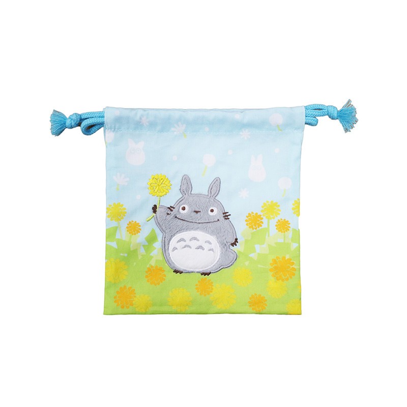 SACOCHE À CORDON TOTORO FLEURS 20 X 19 CM - MON VOISIN TOTORO