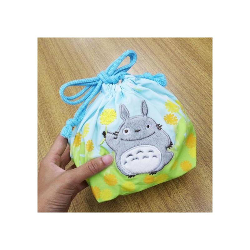 SACOCHE À GOUSSET TOTORO FLEURS 17 X 26 CM - MON VOISIN TOTORO