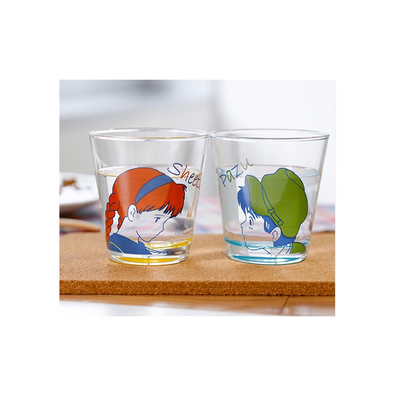 SET 2 VERRES SHEETA & PAZU - LE CHÂTEAU DANS LE CIEL