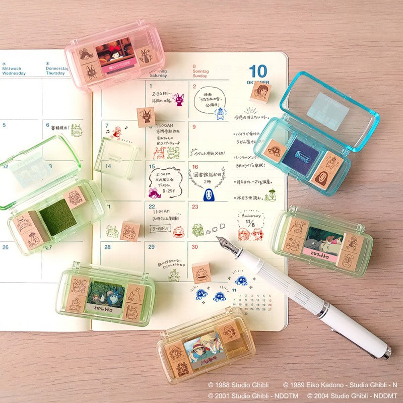 Ghibli - Kiki la petite sorcière - Set de Tampons Violet "Kiki et Jiji"