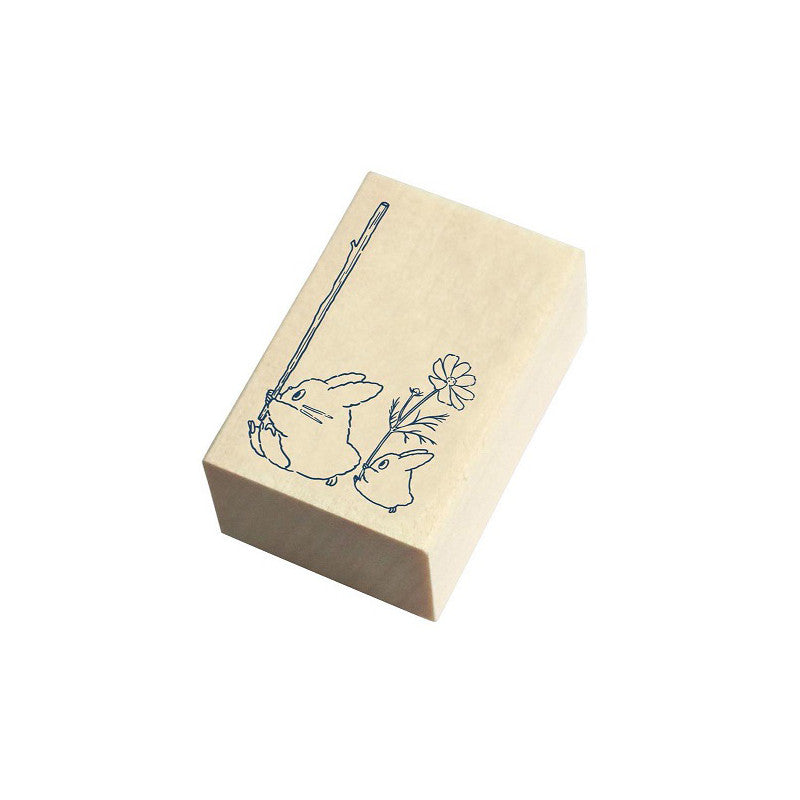 TAMPON EN BOIS TOTORO BLEU & BLANC - MON VOISIN TOTORO